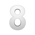 Gray brushed metal number eight 8 isolated on white background. 3D render Royalty Free Stock Photo