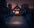 Stone Stairs Dark Gothic Background Royalty Free Stock Photo