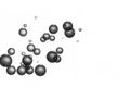 Gray bubbles flows over a white gackground Royalty Free Stock Photo