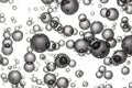 Gray bubbles flying over a white background Royalty Free Stock Photo