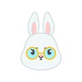 Cute bunny wearing eyeglasses