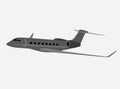 Gray business aircraft isolated vector illustration