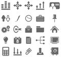 Gray business icons
