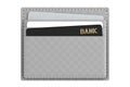 Gray Business Leather Plastic Credt Card Holder Mockup. 3d Rendering