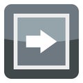 Gray button icon, cartoon style