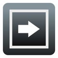 Gray button icon, flat style