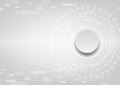 Gray button on white user interface background with small dots a