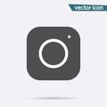 Gray Camera icon isolated on background. Modern simple flat instant sign. Photography internet conce