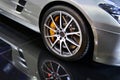 Gray Car alloy wheel and disc-brake sport car Royalty Free Stock Photo