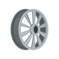 Gray car disk. Flat vector icon of alloy wheel. Transport theme. Element for advertising banner, flyer or poster auto