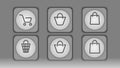 Gray cart icons and bags