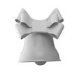 Gray cartoon styled christmas bell with bow isolated on white background Royalty Free Stock Photo