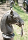 Gray Cast Iron Horse hitching post in New Orleans Royalty Free Stock Photo