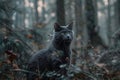 Gray cat in the forest Royalty Free Stock Photo