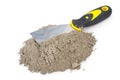 Gray cement powder with trowel