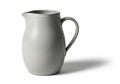 Gray ceramic pitcher with a smooth, matte finish and a simple, elegant design. The Royalty Free Stock Photo