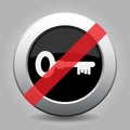 Gray chrome button - no key Royalty Free Stock Photo