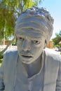gray clay statues of Alikko and Caher created by Kemal TunÃ§, who is one of Cyprus\' veteran theater actors.