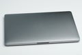 Gray closed metal laptop