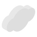 Gray cloud icon, isometric style Royalty Free Stock Photo