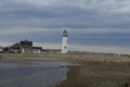 Gray Clouds Over Old Scituate Light Royalty Free Stock Photo