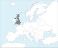 Location map of the UNITED KINGDOM OF GREAT BRITAIN AND NORTHERN IRELAND, EUROPE Royalty Free Stock Photo