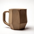 Polygon Mug Brown 3d Printed 1715 - High-key Lighting Style