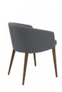 Gray color armchair. Modern designer armchair on white background. Textile armchair.