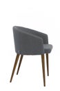 Gray color armchair. Modern designer armchair on white background. Textile armchair.