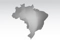 Gray color Brazil map with dark and light effect vector on light background