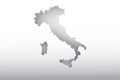 Gray color Italy map with dark and light effect vector on light background
