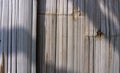 The gray color old Bamboo wall, vertical line pattern for backgrounds Royalty Free Stock Photo