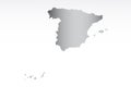 Gray color Spain map with dark and light effect vector on light background