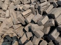 Gray colored hard and durable cement bricks Royalty Free Stock Photo