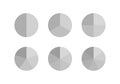 Gray colors round section graph. Circle chart. Circular structure divided into pieces. Pie diagram template