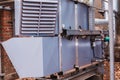 Gray commercial central air handling unit with cooling coil Royalty Free Stock Photo