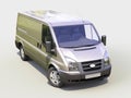 Gray commercial delivery van