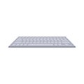 Gray computer keyboard icon, cartoon style