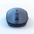 Gray Computer Mouse with Blue Light on White Background Royalty Free Stock Photo