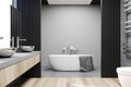 Gray and concrete bathroom interior Royalty Free Stock Photo