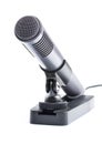 Gray condenser microphone on stand Royalty Free Stock Photo