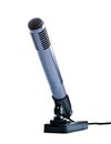 Gray condenser microphone on stand Royalty Free Stock Photo