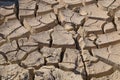 Gray cracked ground closeup - soil detail