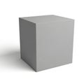 A gray cube is centered on a white background with subtle shadow Royalty Free Stock Photo