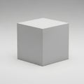 Gray cube on gradient background with white top surface and subtle shadow Royalty Free Stock Photo