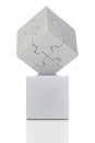 Gray cube of puzzles Royalty Free Stock Photo