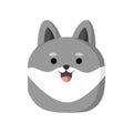 Gray Cute Dog Cartoon Character Vector Illustration Graphic