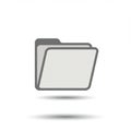 Gray 3D icon of a file folder with a minimalist design, set against a white background. Royalty Free Stock Photo