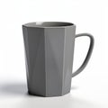 Gray 3d Printed Coffee Mug With Angular Dramatism