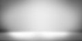 Gray 3D Rendered Room Empty Space background for product placement. Modern Gradient Bright Room
